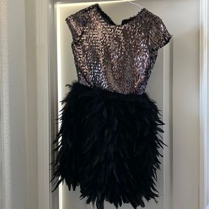 NWOT Chasing Fireflies feather sequin dress
